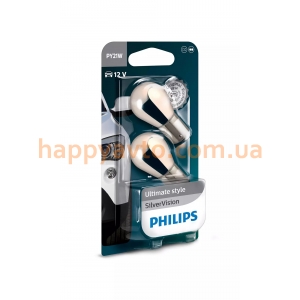 Лампа накала Philips SilverVision PY21W 12V BAU15S 12496SVB2 (2 шт.)